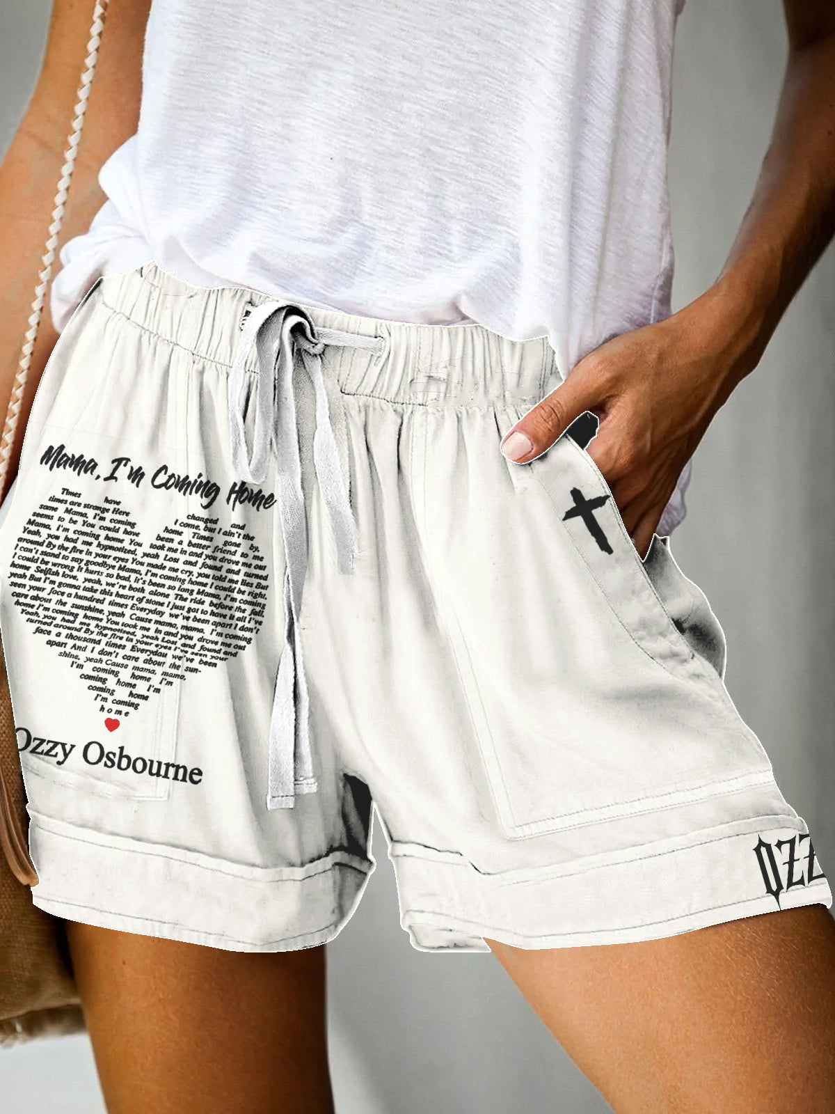 No Longer Touring Ozzy Osbourne Print Casual Shorts