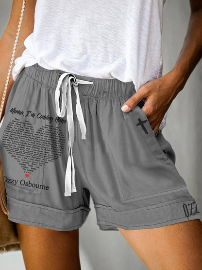 No Longer Touring Ozzy Osbourne Print Casual Shorts