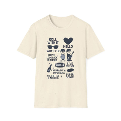 オアシス 2025 ツアーファン ユニセックス コットン Tシャツ