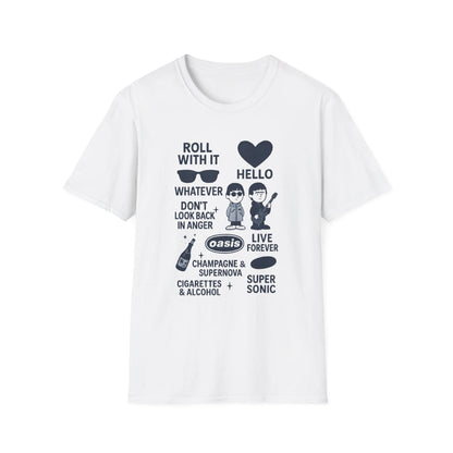 オアシス 2025 ツアーファン ユニセックス コットン Tシャツ
