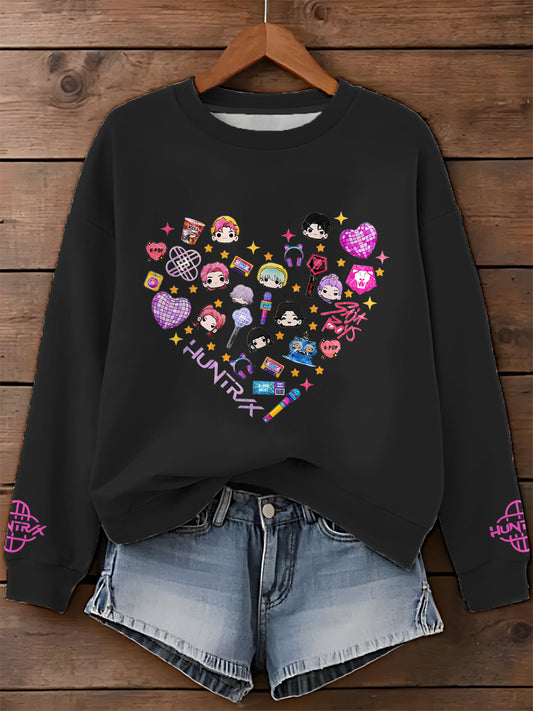 Demon Hunters Printed Long Sleeve Casual Top