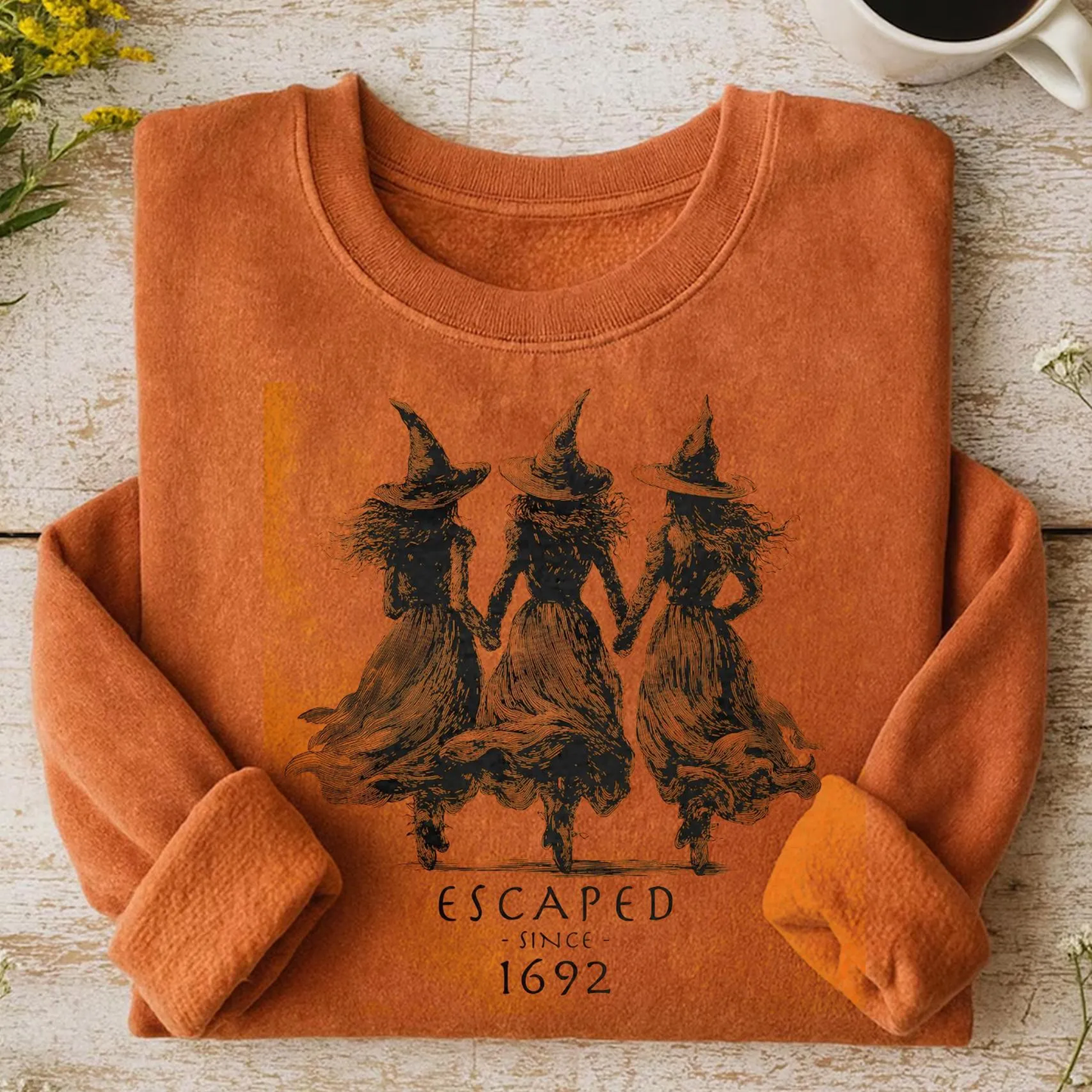 1692 Salem Witch Printed Long Sleeve Casual Top