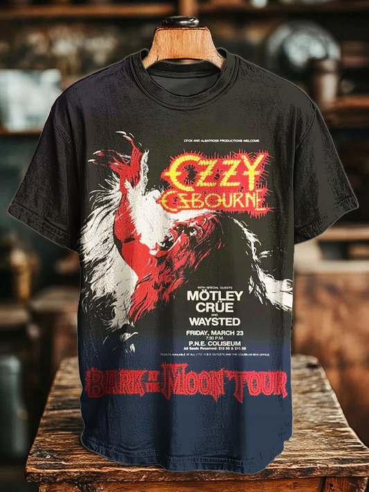 Ozzy Osbourne, Mötley Crüe 1984 Vancouver Vintage Crew Neck T-shirt
