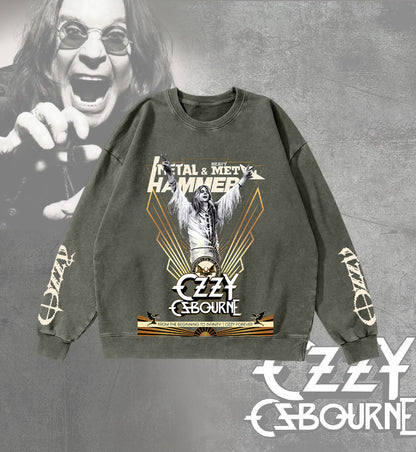 Ozzy Osbourne Round Neck Washed Sweatshirt