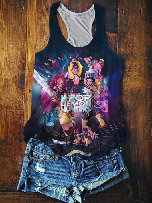 Demon Hunters Printed Casual Tank Top