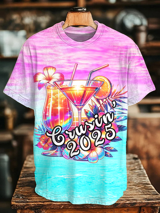 Cruisin 2025 Tropical Vacation Crew Neck T-shirt