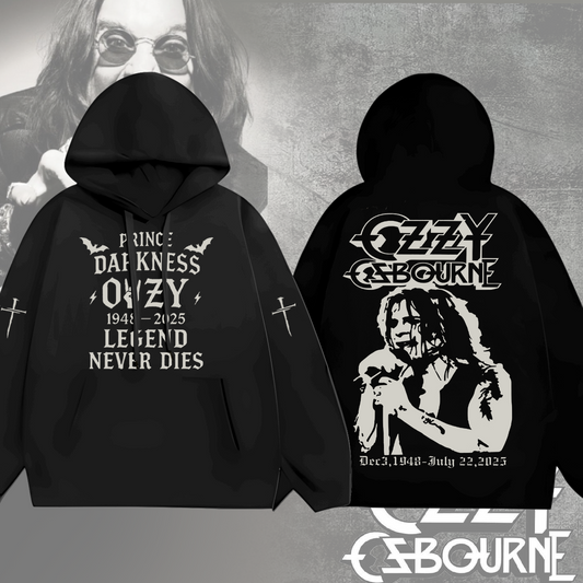 Ozzy Osbourne Music Loose Fit Hooded Sweatshirt With Pockets