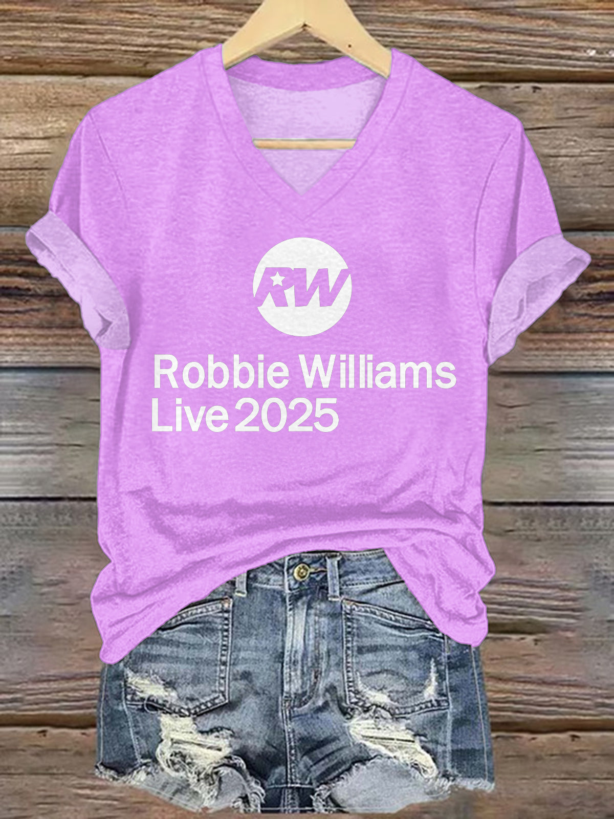 ロビー・ウィリアムズ 2025 Vネック Tシャツ