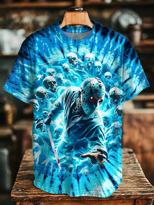Halloween Horror Print Crew Neck T-shirt