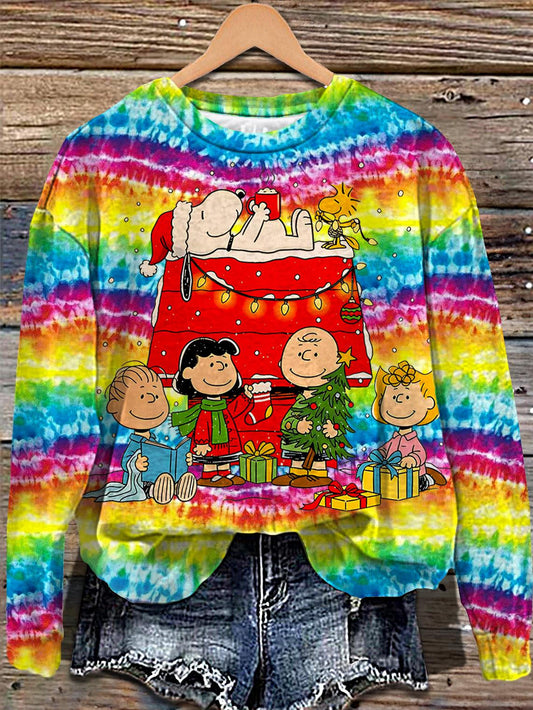 Christmas Snoopy Printed Long Sleeve Casual Top
