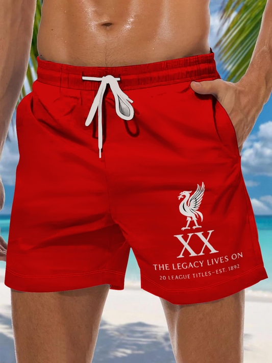 Vintage Liverpool Champions 2025 Men's Print Pocket Shorts