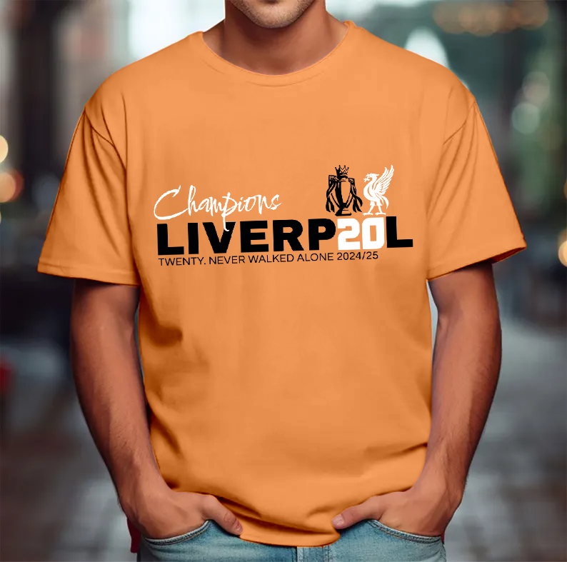 リバプール チャンピオンズ 2025 サッカーファン ラウンドネック 半袖 メンズ Tシャツ