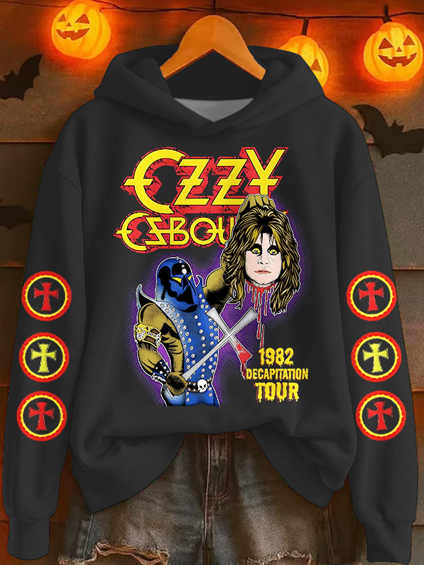 Trendy Ozzy Osbourne Mama I'm Coming Home Long Sleeve Printed Hoodie