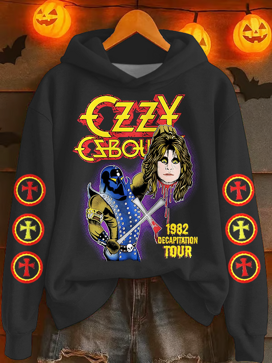 Trendy Ozzy Osbourne Mama I'm Coming Home Long Sleeve Printed Hoodie