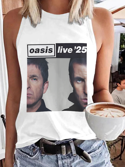 Oasis 2025 Tour Print Casual Sleeveless Top