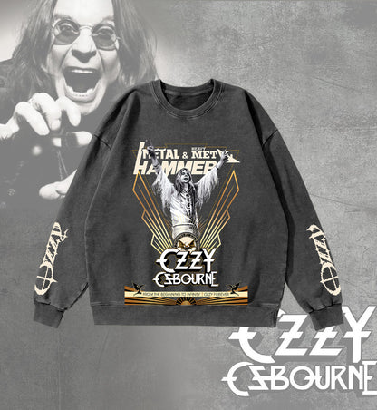 Ozzy Osbourne Round Neck Washed Sweatshirt