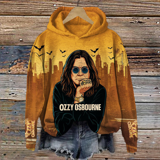 Ozzy Osbourne Long Sleeve Printed Hoodie