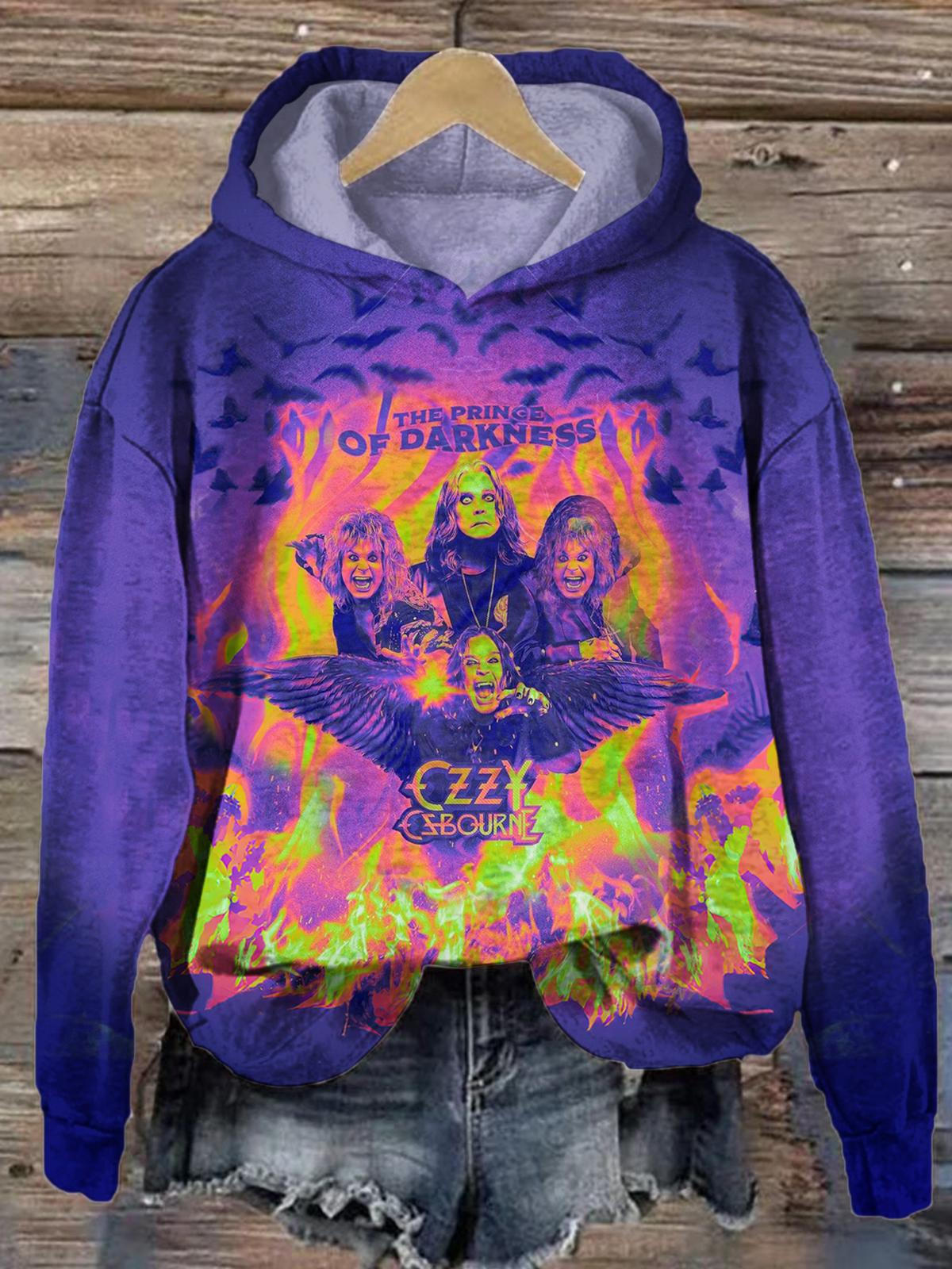 Ozzy Osbourne Long Sleeve Printed Hoodie