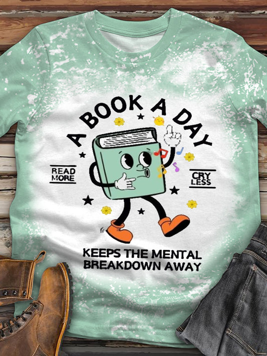 A Book A Day Tie Dye Crew Neck T-shirt