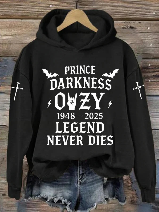 Women's Rock Legend Memorial LEGEND NEVER DIES Print Sweatshirt