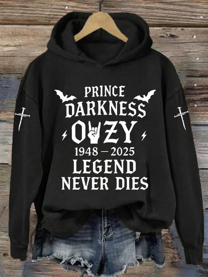 Women's Rock Legend Memorial LEGEND NEVER DIES Print Sweatshirt
