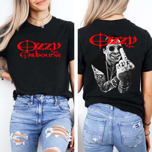 "No More Tour" Rock Icon Tribute Print Crew Neck T-shirt