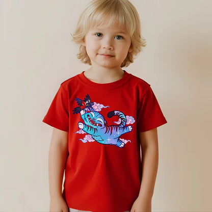 Derpy Tiger Demon Hunters Comfort Colors Kids T-Shirts