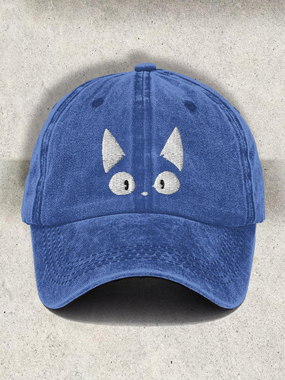 Amazed Cat Printed Baseball Cap