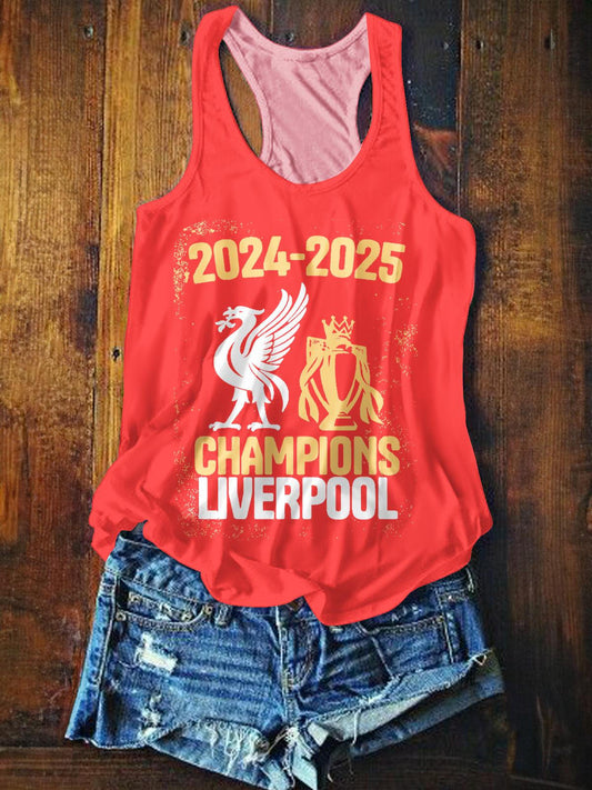 Liverpool Champions 2025 Printed Casual Tank Top