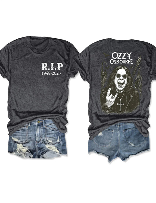 RIP Ozzy Osbourne 1948-2025 Crew Neck T-shirt