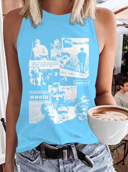 Oasis 2025 Tour Print Casual Sleeveless Top