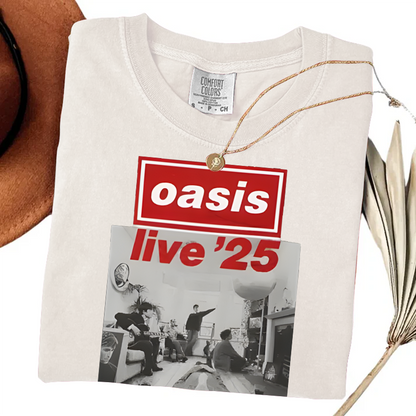 オアシス ライブツアー 2025 ヴィンテージ レトロ Tシャツ