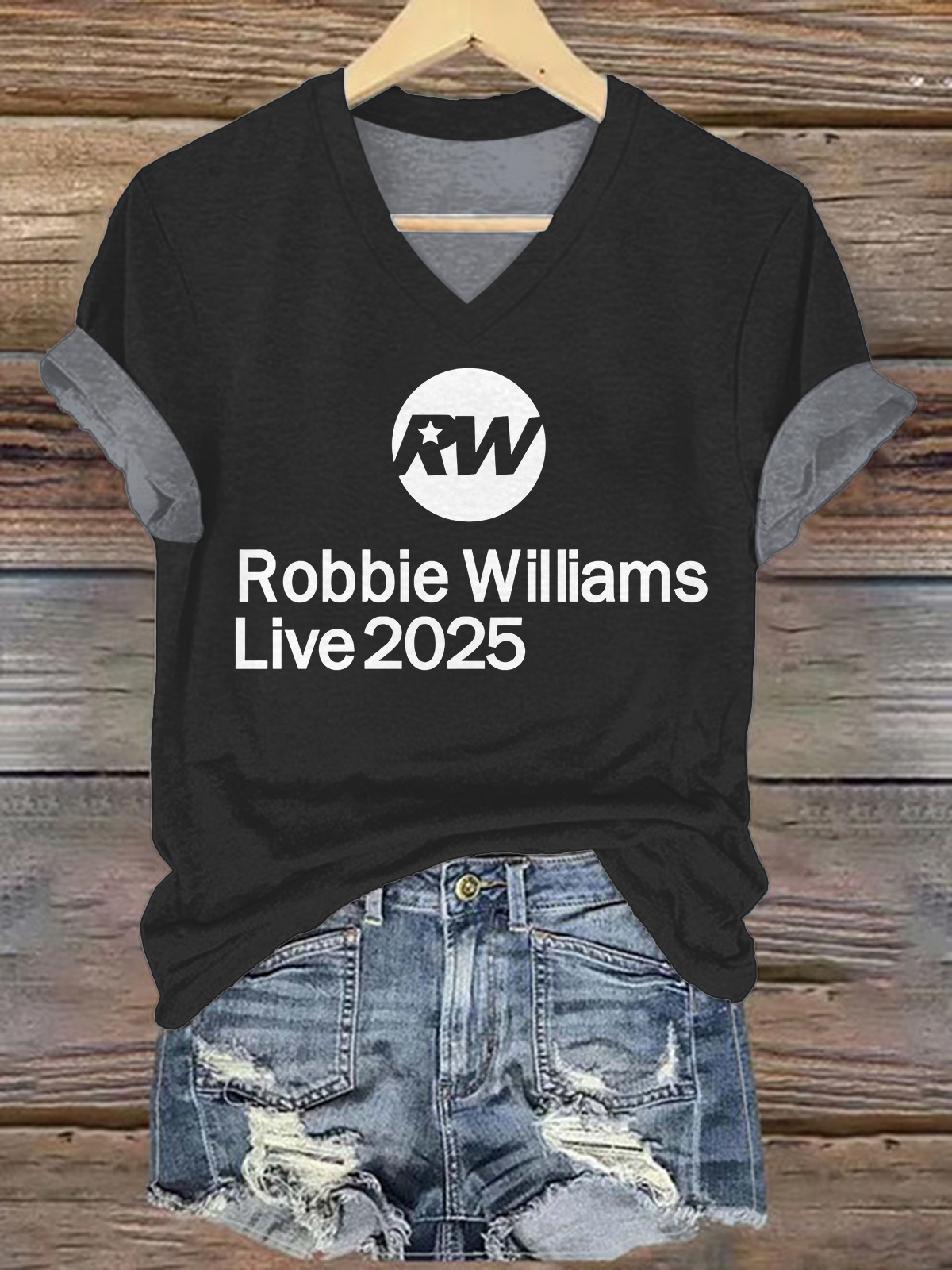 ロビー・ウィリアムズ 2025 Vネック Tシャツ