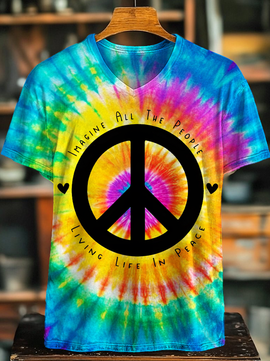 Imaging All People Live Living In Peac V-neck T-Shirt