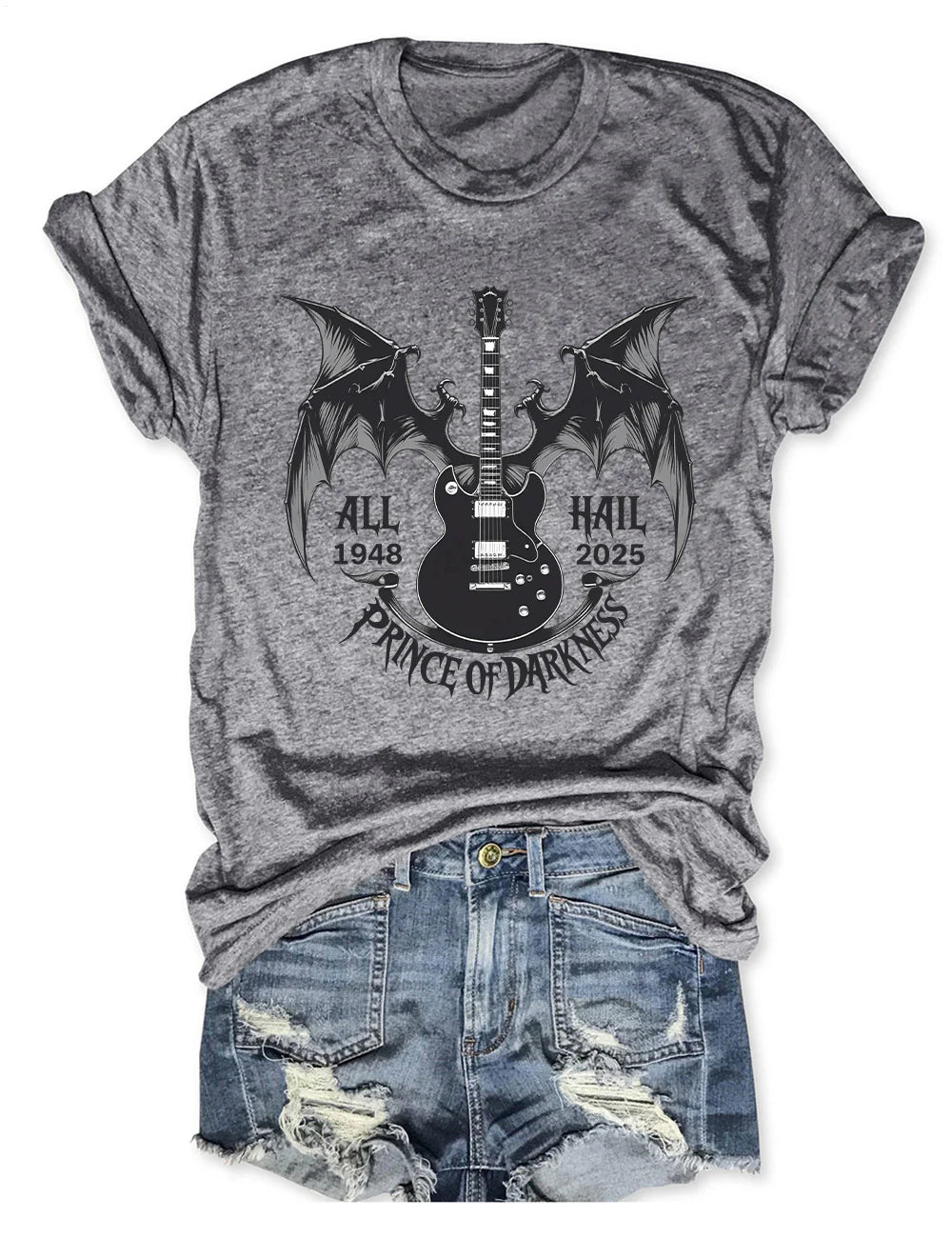 All Hail Prince of Darkness 1948-2025 Crew Neck T-shirt