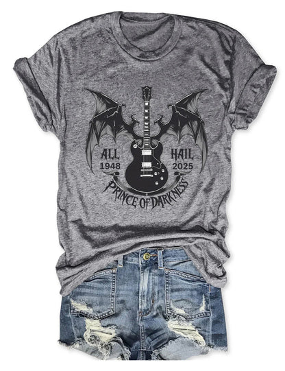 All Hail Prince of Darkness 1948-2025 Crew Neck T-shirt