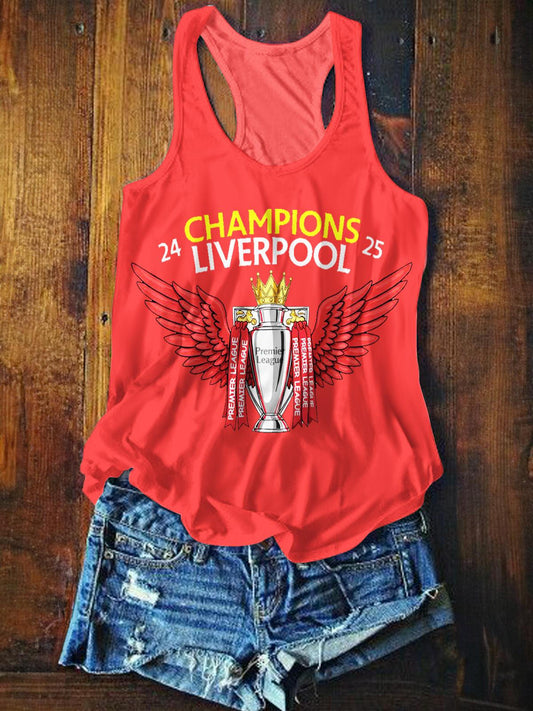 Liverpool Champions 2025 Printed Casual Tank Top