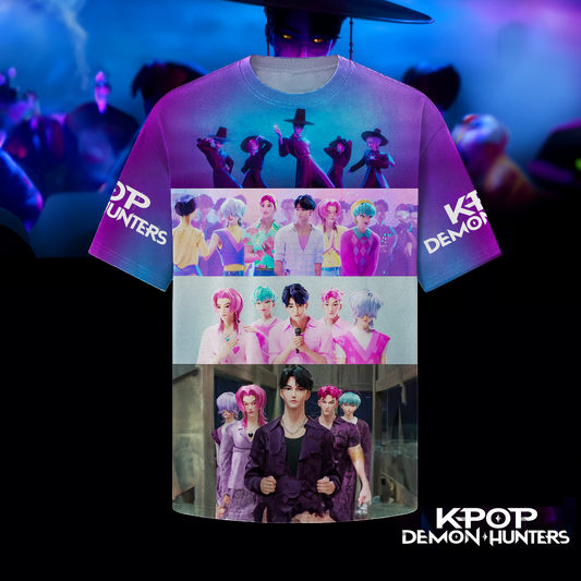 Kpop Demon Hunter Round Neck Short Sleeve Men's T-shirt