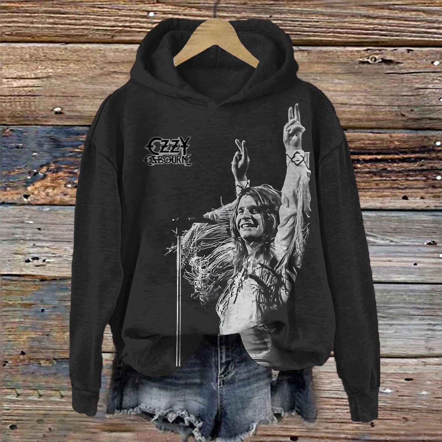 Ozzy Osbourne Long Sleeve Printed Hoodie