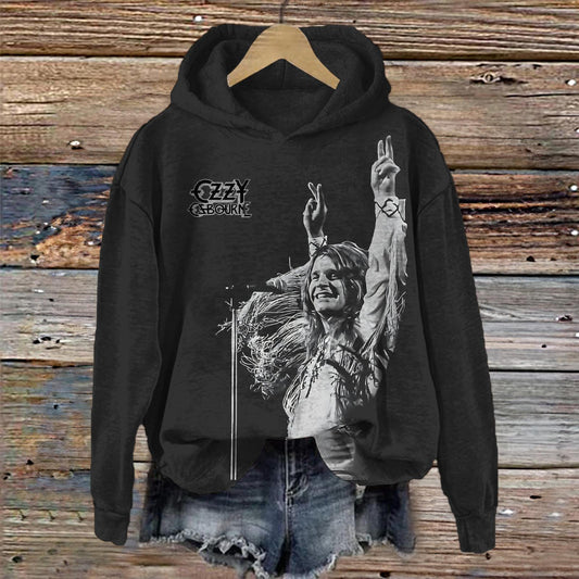 Ozzy Osbourne Long Sleeve Printed Hoodie