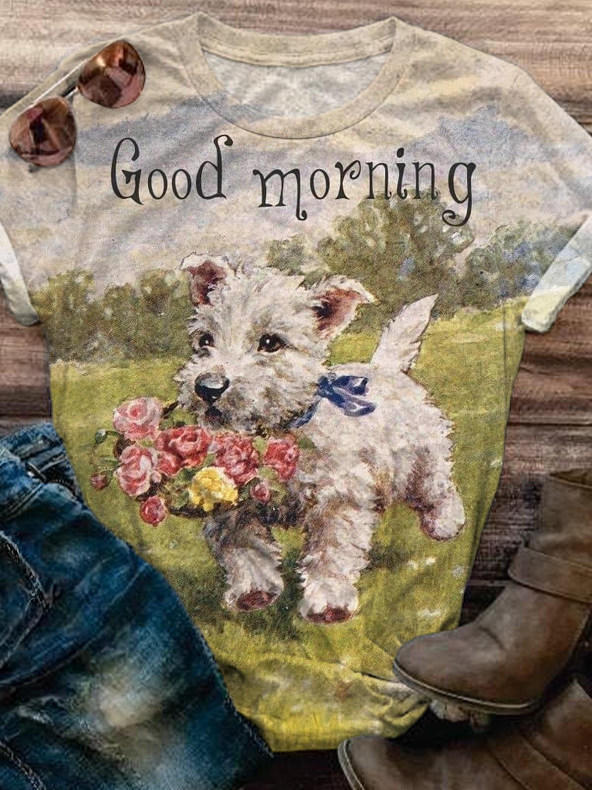 Vintage Good Morning Crew Neck T-shirt