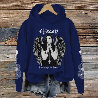 Ozzy Osbourne Long Sleeve Printed Hoodie