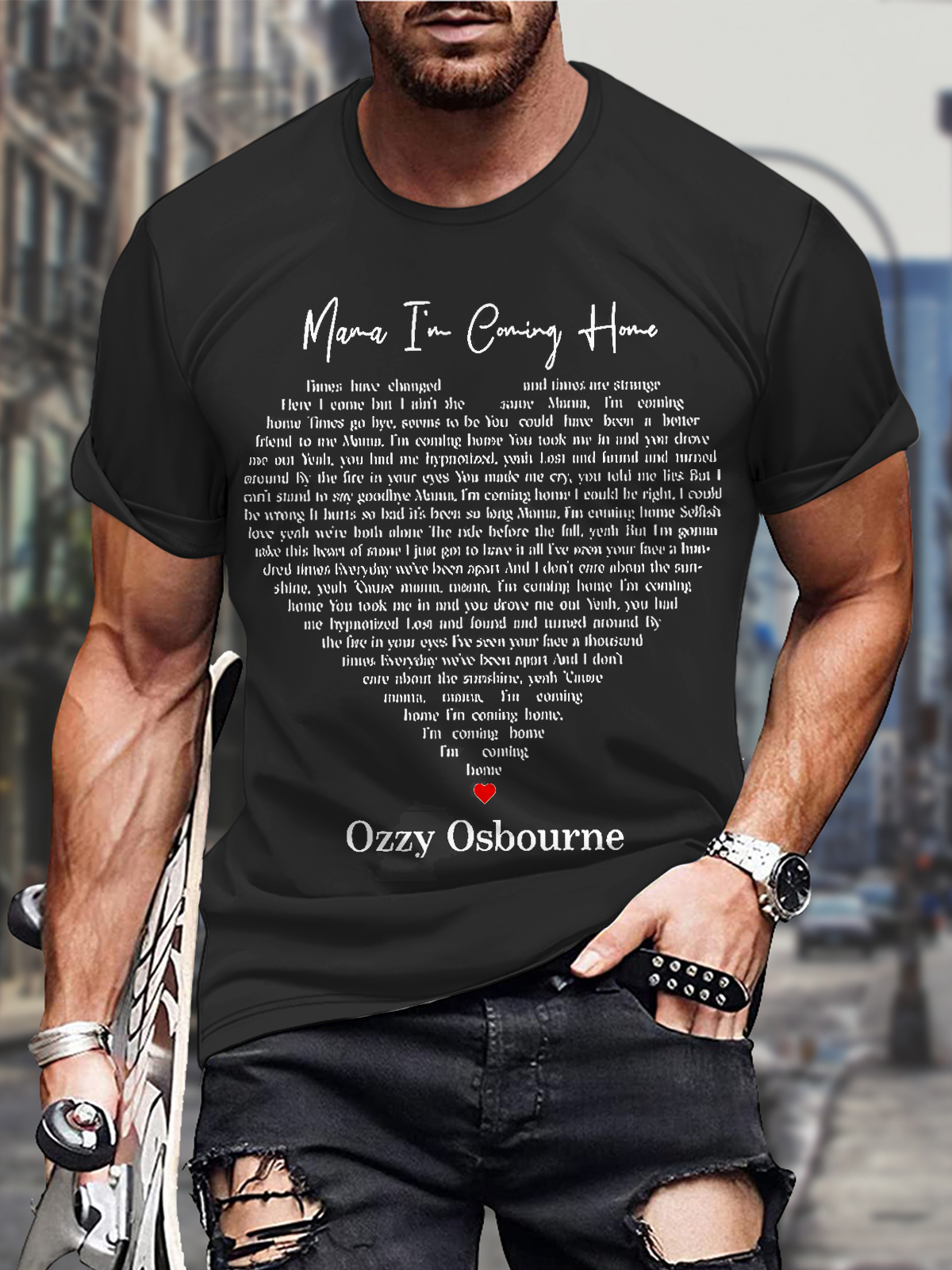 No Longer Touring Ozzy Osbourne Round Neck Short Sleeve Men's T-shirt