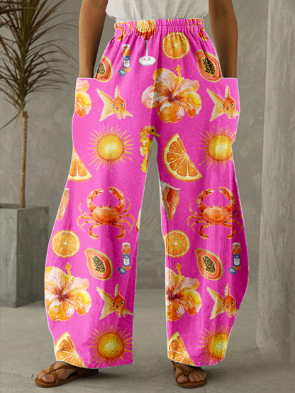 Crawfish Season Print Casual Pants