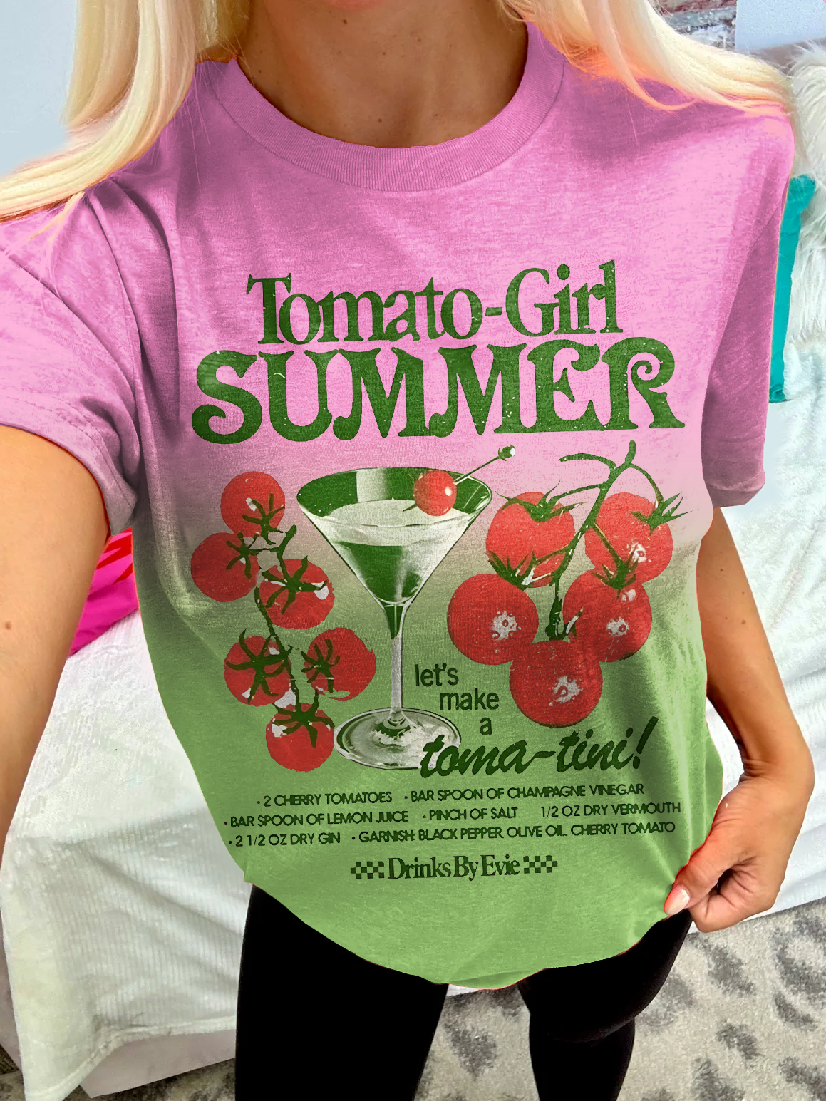 Unisex %100 Cotton Tomato Girl Summer Graphic Crew Neck T-shirt