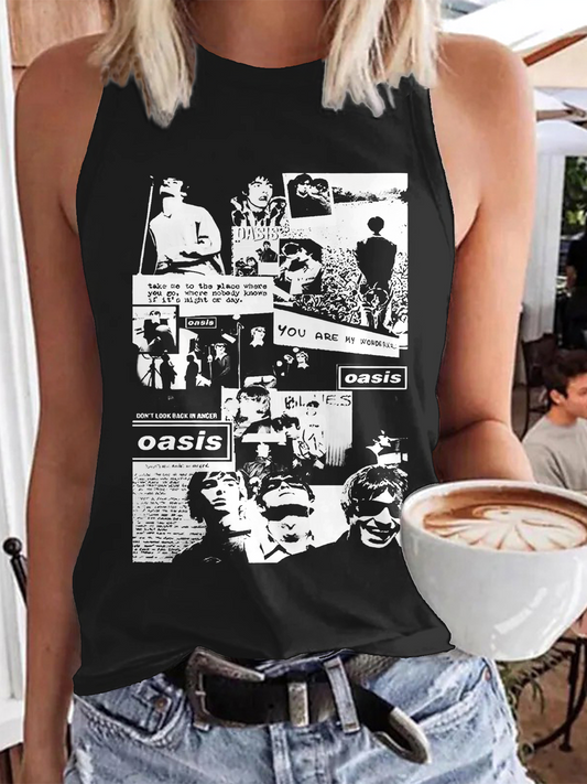 Oasis 2025【 Print Casual Sleeveless Top