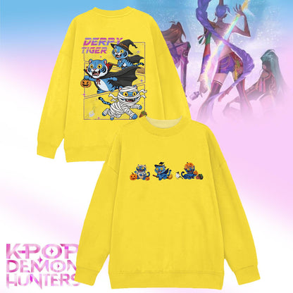 Halloween Demon Hunter Printed Long Sleeve Casual Top