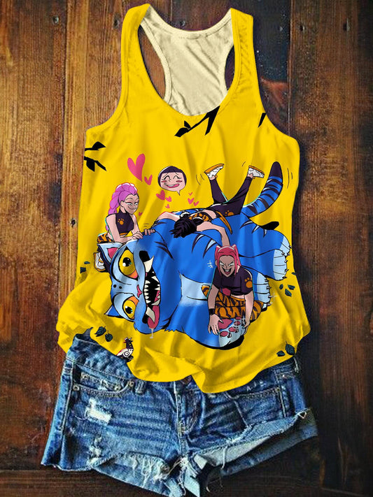 Demon Hunters Printed Casual Tank Top