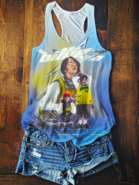 Hit Me Hard and Soft Billie Eilish World Tour Printed Casual Tank Top
