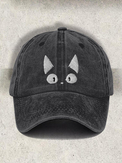 Amazed Cat Printed Baseball Cap